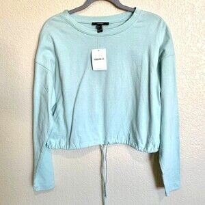 FOREVER 21 mint top women top mint green Long sleeve crop top size S
